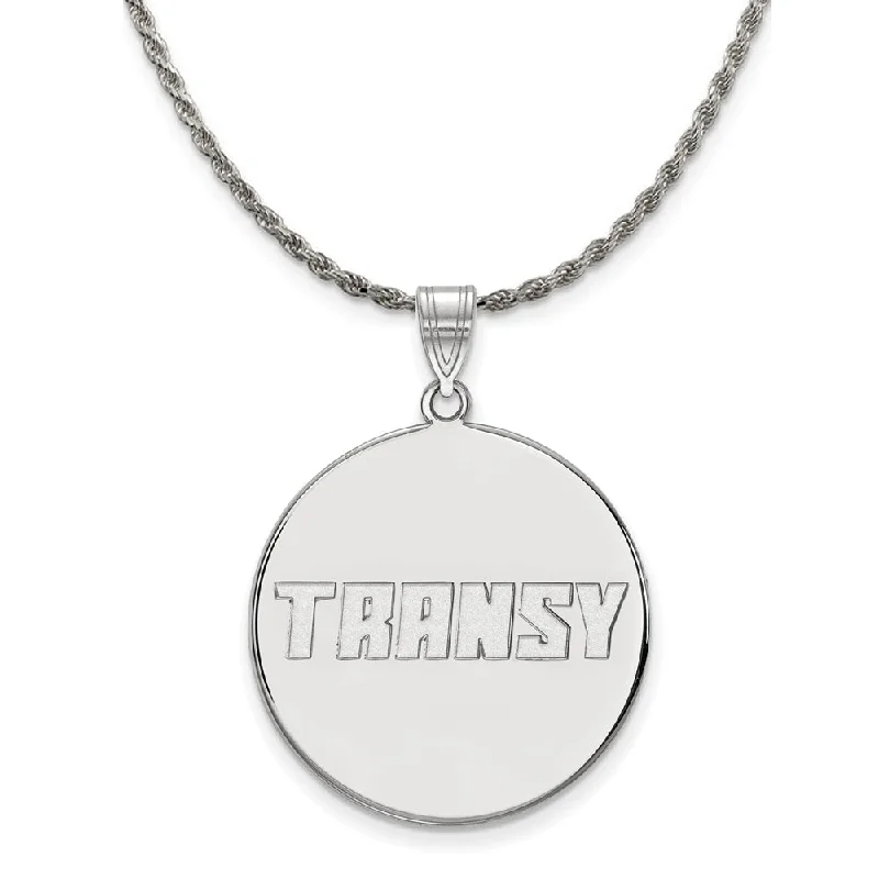 Blunt edge necklace-Sterling Silver Transylvania U. XL Disc Pendant Necklace