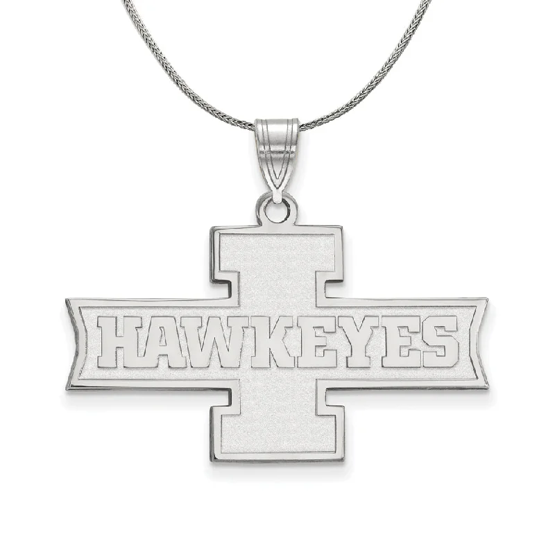 Sterling Silver U. of Iowa Medium Pendant Necklace