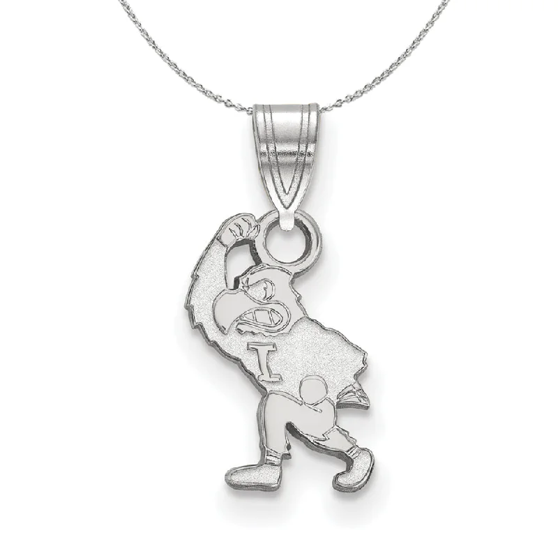 Contrast metal necklace-Sterling Silver U. of Iowa Small Pendant Necklace