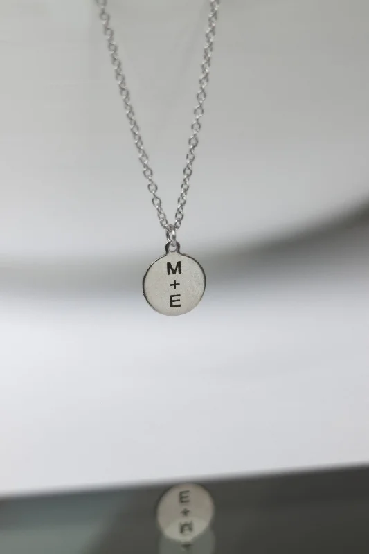 Calla lily necklace-Personalized gift, Initial Necklace For Men, Men's Name Necklace, Custom letter, Silver Disc pendant Chain, Mens Jewelry, Engraved gift dad