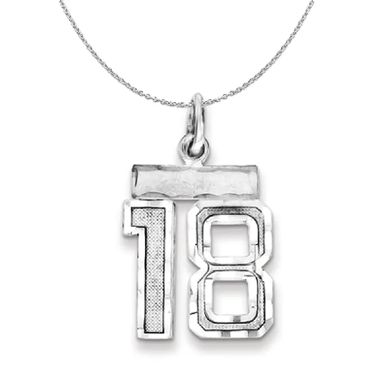 Blunt edge necklace-Sterling Silver, Varsity Collection, Small D/C Number 18 Necklace