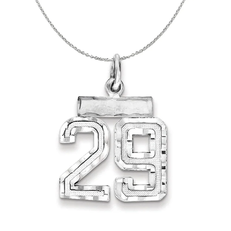 Sterling Silver, Varsity Collection, Small D/C Number 29 Necklace