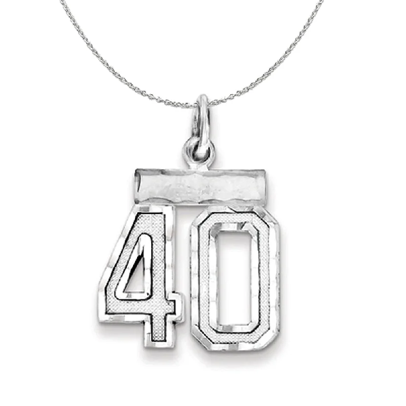 Canvas wrap necklace-Sterling Silver, Varsity Collection, Small D/C Number 40 Necklace