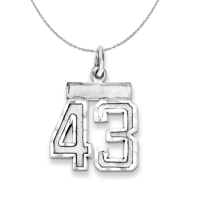 Stellar glow necklace-Sterling Silver, Varsity Collection, Small D/C Number 43 Necklace