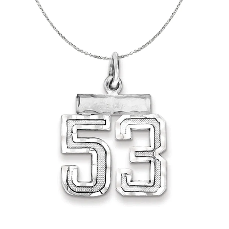 Hooked chain necklace-Sterling Silver, Varsity Collection, Small D/C Number 53 Necklace