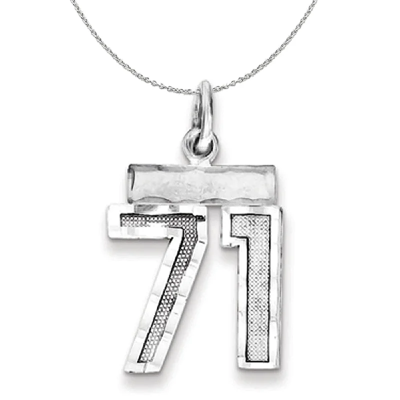 Overlapping scale necklace-Sterling Silver, Varsity Collection, Small D/C Number 71 Necklace