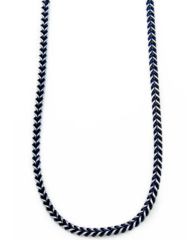 Canvas wrap necklace-Sutton Stainless Steel Blue-Tone Chain Necklace