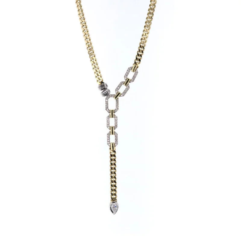 Grainy texture necklace-0.84 ctw Diamond Lariat Necklace