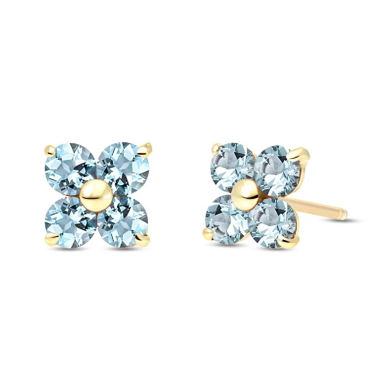 Sisal wrap earrings-1.15 Carat 14K Solid Yellow Gold Flutter Home Aquamarine Earrings