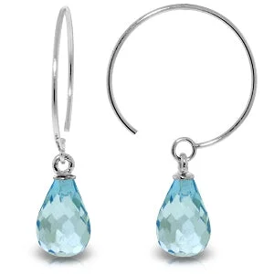 Creeper vine earrings-1.35 Carat 14K Solid White Gold Carpe Diem Blue Topaz Earrings