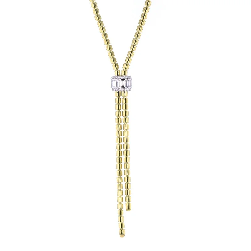 Contrast metal necklace-1.48 ctw Diamond Lariat Necklace