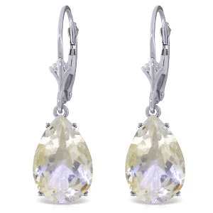 Jute braid earrings-10 Carat 14K Solid White Gold Fountains Of Fun White Topaz Earrings