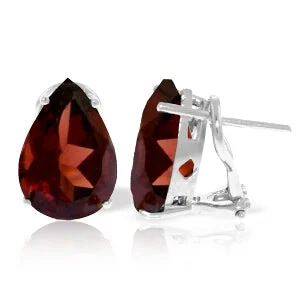 Blunt edge earrings-10 Carat 14K Solid White Gold Part Of A Gift Garnet Earrings