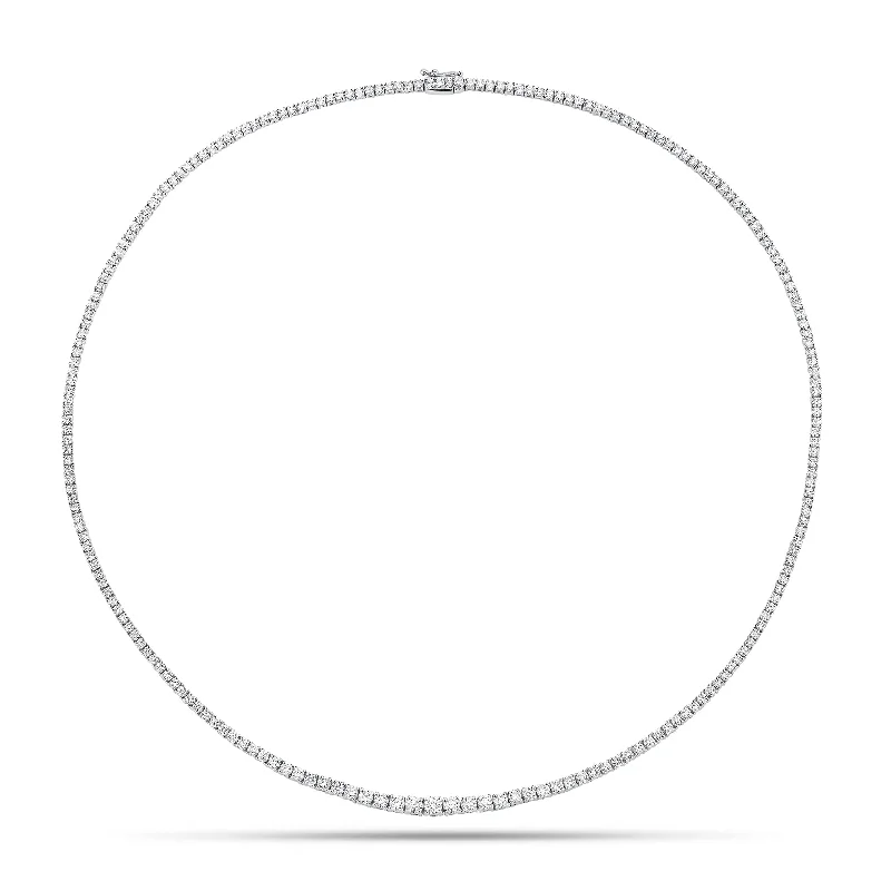 Arced chain necklace-4.94 ct Diamond Graduated Tennis Necklace