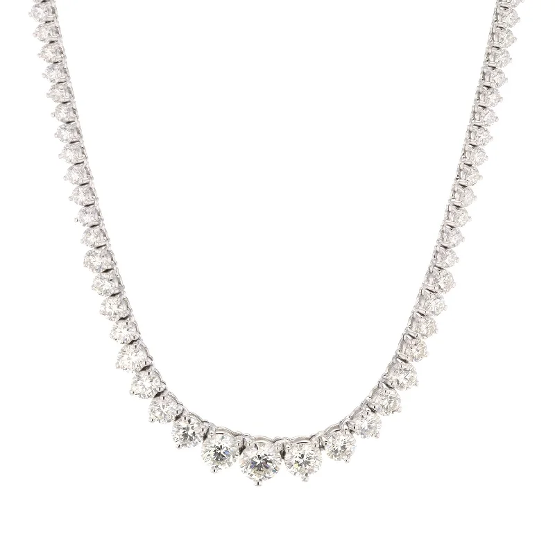 Micro pave necklace-13.55 ctw Diamond Eternity Necklace