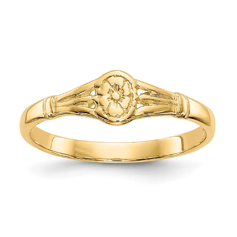 Overlapping scale ring-14KT Yellow Gold Baby Ring; Size 2.2