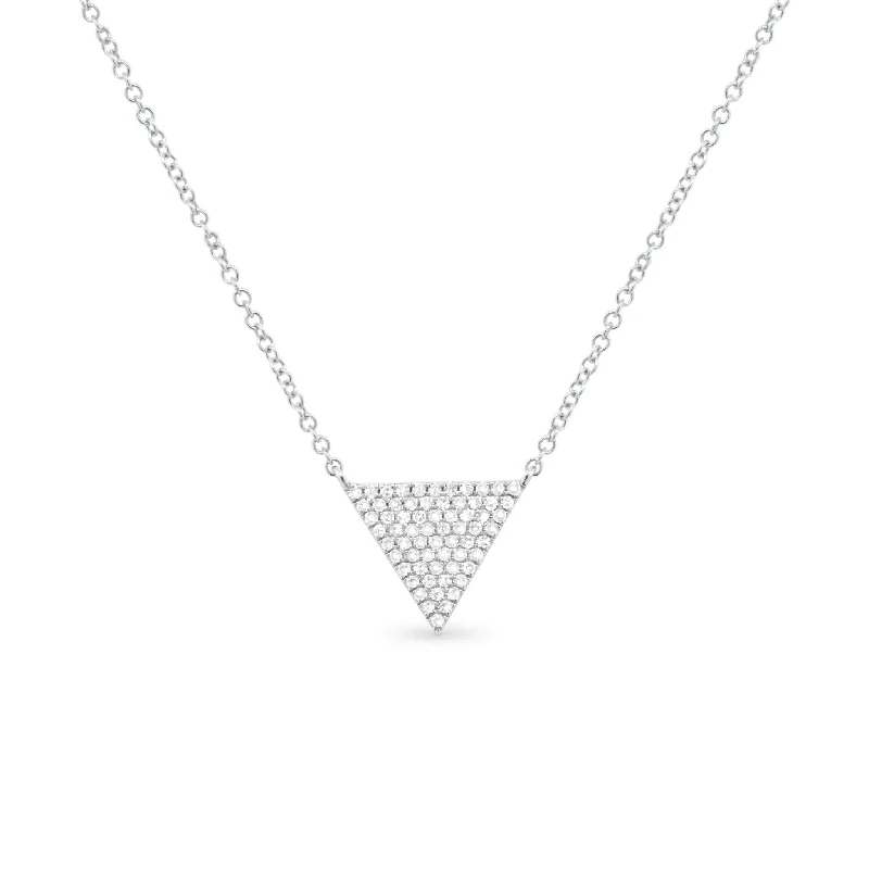 Zinc finish necklace-Diamond Triangle Pendant Necklace