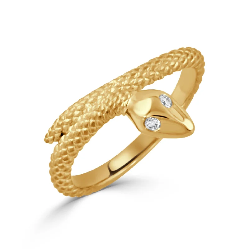 Tiered stone ring-18K Yellow Gold Serpent Ring