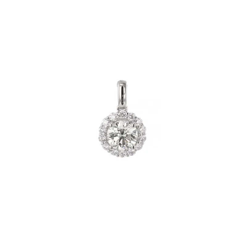 Hazel wood necklace-2.02 ct Diamond with Diamond Halo Pendant