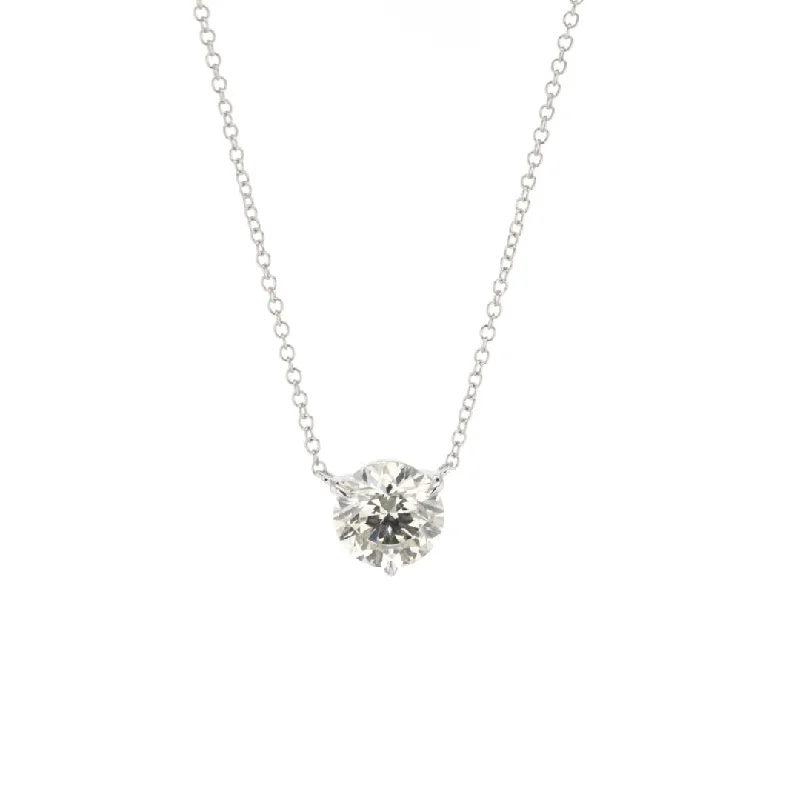 Haze quartz necklace-2.60 ct Diamond Solitaire Pendant Necklace