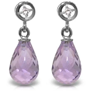 Linked hoop earrings-2.73 Carat 14K Solid White Gold Unfathomable Amethyst Diamond Earrings