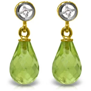 Clan crest earrings-2.73 Carat 14K Solid Yellow Gold Breakthrough Peridot Diamond Earrings