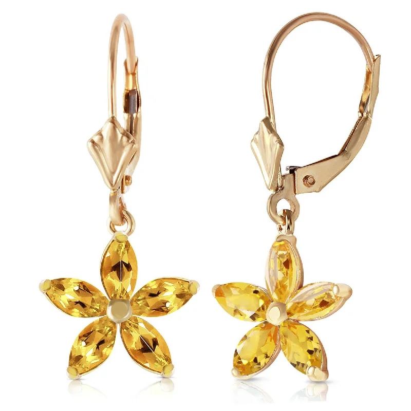 Polished pebble earrings-2.8 Carat 14K Solid Yellow Gold Starglow Citrine Earrings