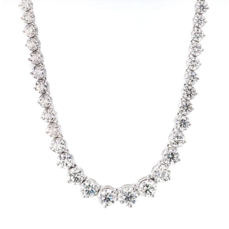 Smoky glass necklace-20.50 ctw Diamond Eternity Necklace