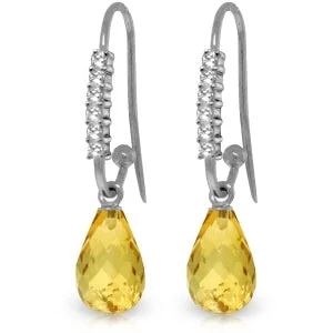 Heritage mine earrings-4.68 Carat 14K Solid White Gold Love Frenzy Citrine Diamond Earrings