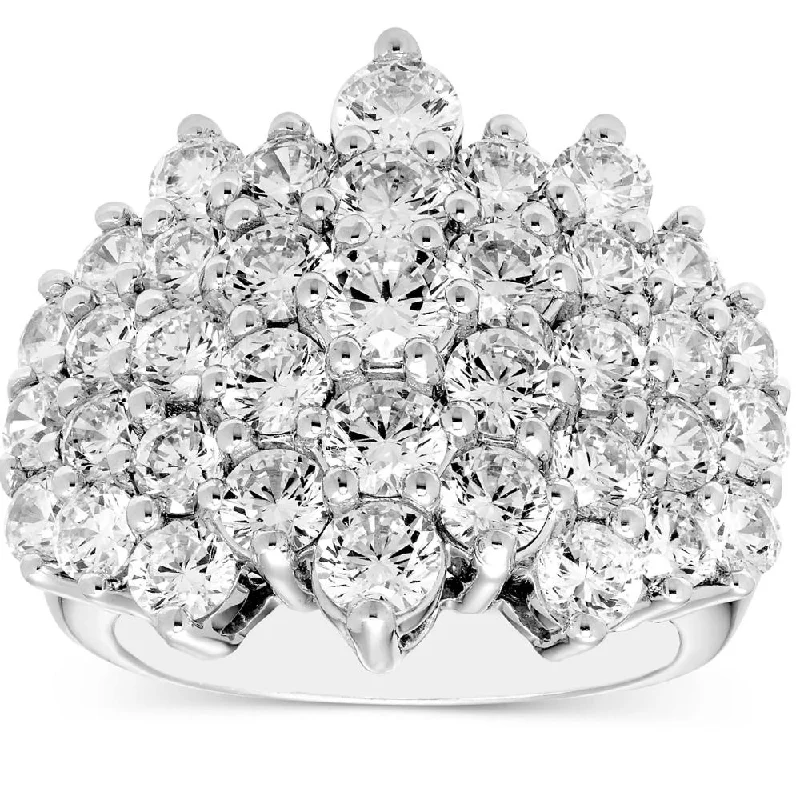 Border stone ring-5Ct Diamond Fashion Cluster Ring Anniversary Band in White, Yellow, or Rose Gold