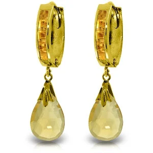 Gill slit earrings-6.85 Carat 14K Solid Yellow Gold Changeling Citrine Earrings