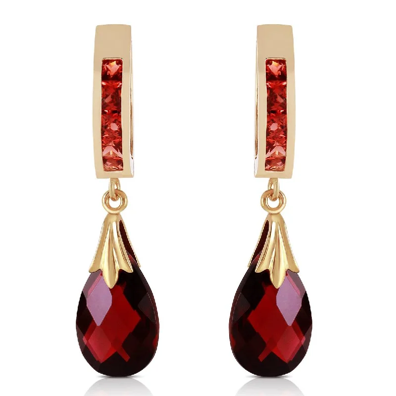 Shoreline wave earrings-6.85 Carat 14K Solid Yellow Gold Changeling Garnet Earrings