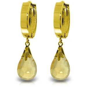 Cast metal earrings-6 Carat 14K Solid Yellow Gold Jordana Citrine Earrings