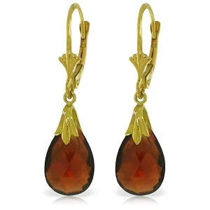 Zinc finish earrings-6 Carat 14K Solid Yellow Gold Performance Garnet Earrings