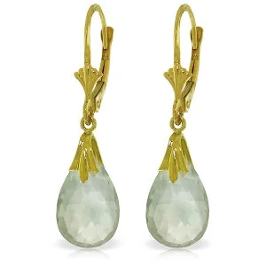 Creeper vine earrings-6 Carat 14K Solid Yellow Gold Performance Green Amethyst Earrings