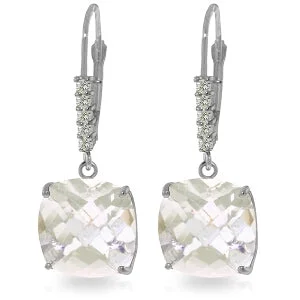 Hittite stud earrings-7.35 Carat 14K Solid White Gold Right Crowd White Topaz Diamond Earrings