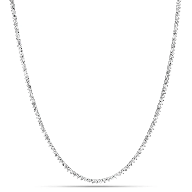 Slotted design necklace-7.61 ct Diamond Tennis Necklace