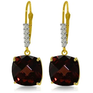 Peaked stud earrings-9.15 Carat 14K Solid Yellow Gold Perdita Garnet Diamond Earrings