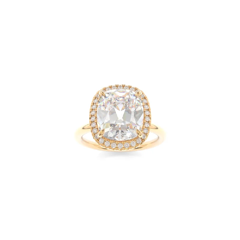 Ocean ripple ring-Alexis Solitaire Old Mine Cushion