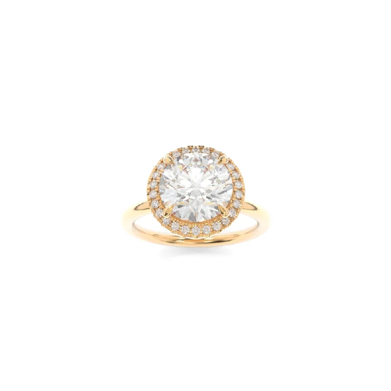 Aspen bark ring-Alexis Solitaire Round