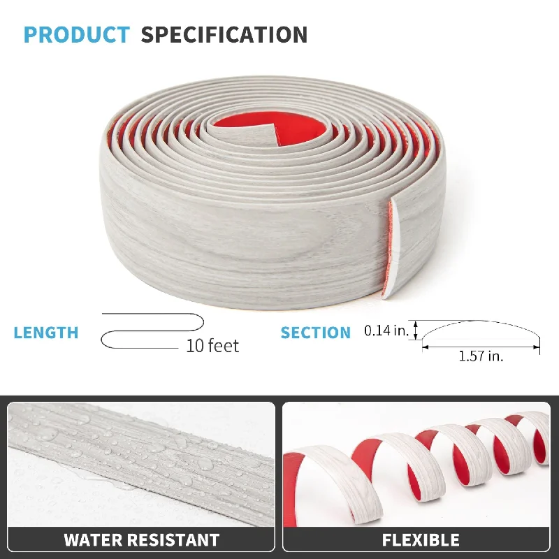 Heritage mine ring-Art3d 10ft Self Adhesive Vinyl Floor Transition Strip,Laminate Floor Strip,Peel and Stick Trim Molding