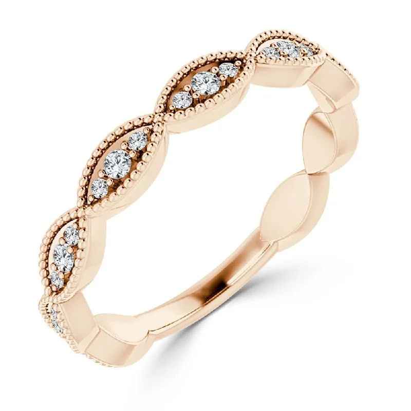 Ragged edge ring-Auriya 10k Gold 1/5cttw Ultra-thin Vintage Stackable Diamond Wedding Band