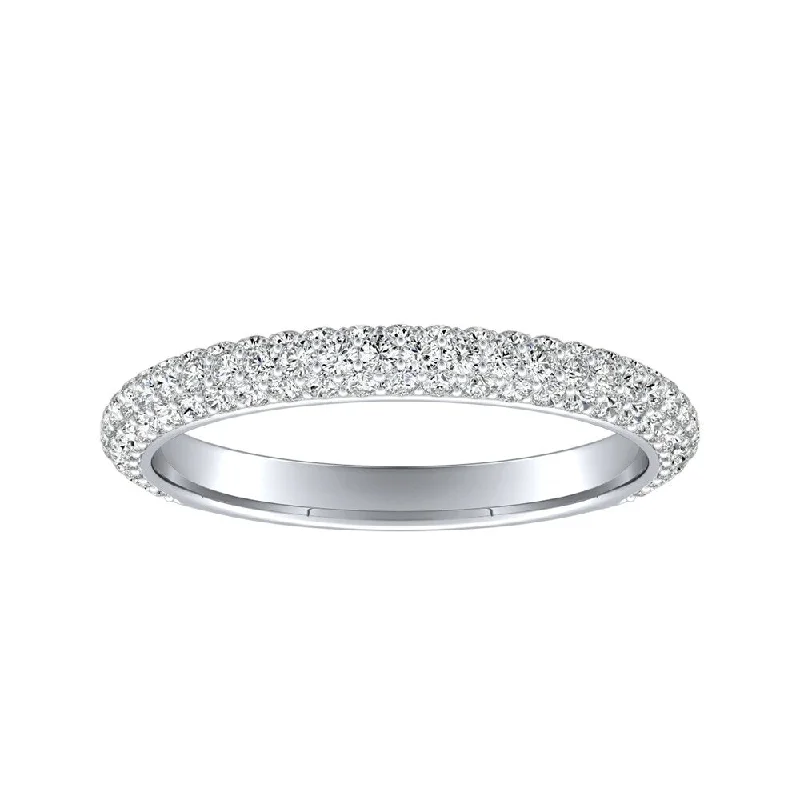 Mussel shell ring-Auriya Platinum 1/2ctw Diamond Wedding Band