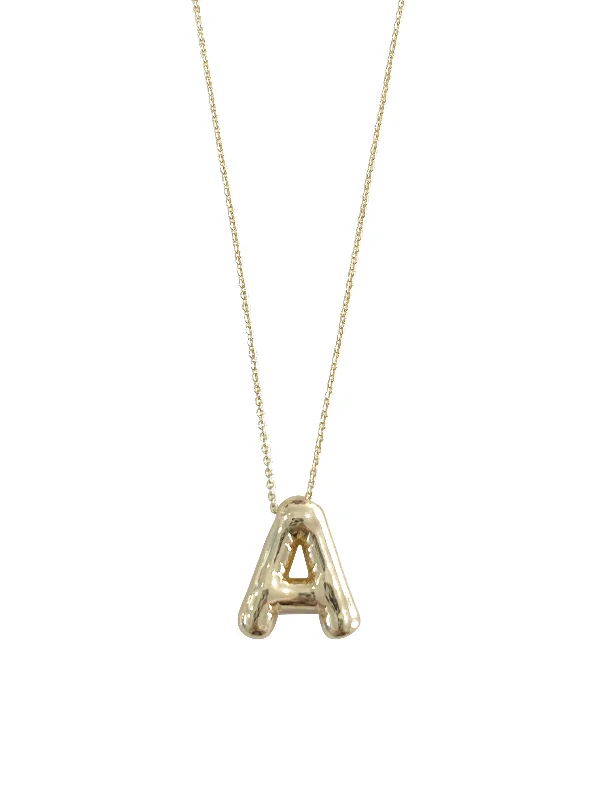 Beak tip necklace-Bubble Initial Necklace