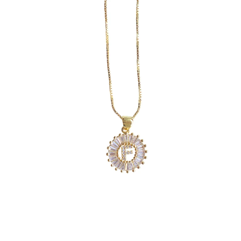 Chia seed necklace-Circle Initial Necklace