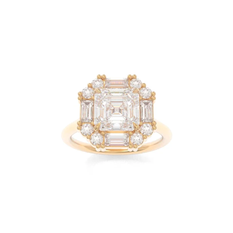 Subtle color ring-Cordelia Solitaire Asscher