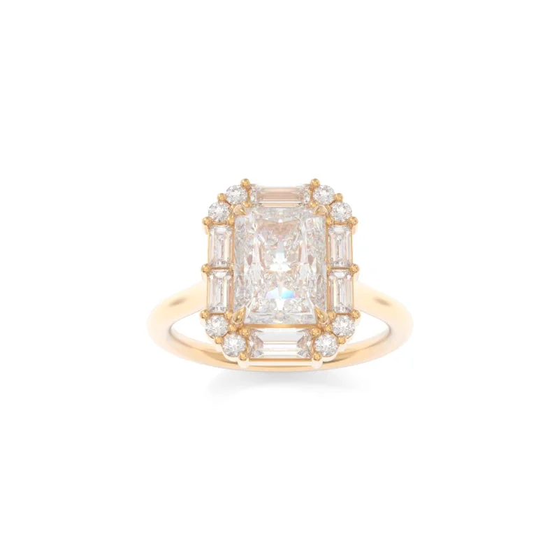 Bud halo ring-Cordelia Solitaire Radiant