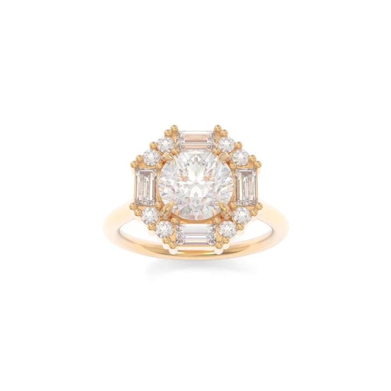 Silk strip ring-Cordelia Solitaire Round