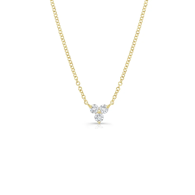 Vaulted pendant necklace-Diamond Three-Stone Necklace