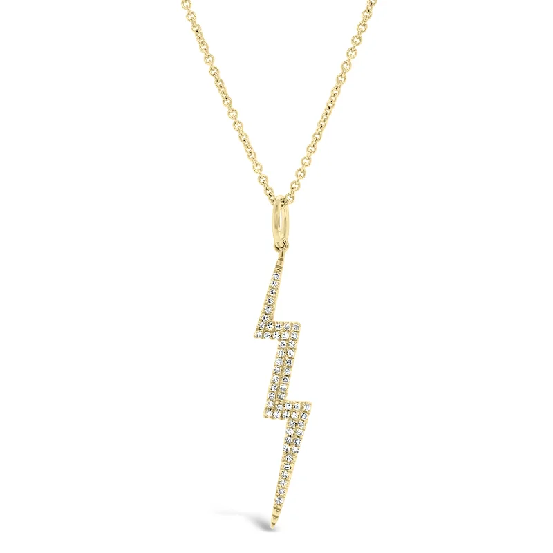 Prairie style necklace-Diamond Lightning Bolt Pendant